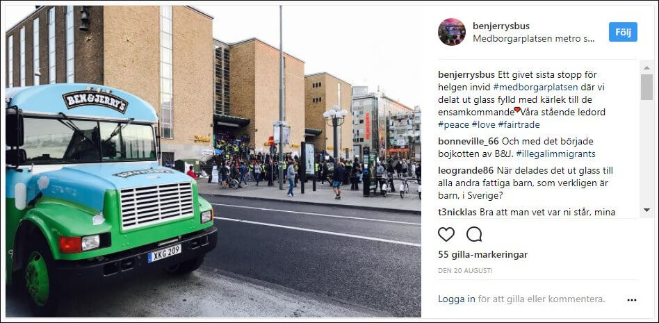 Glassjätte delade ut gratis glass till de sittstrejkande afghanerna