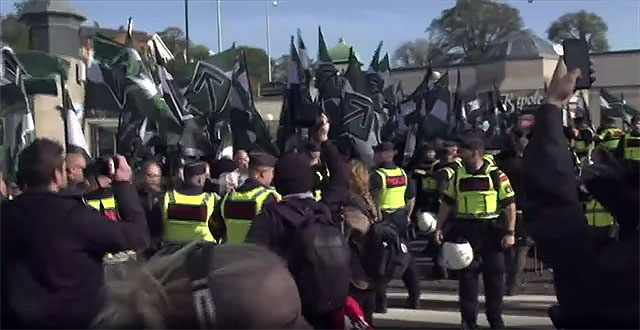Stökig dag i Göteborg när nazister manifesterade och våldsvänstern motdemonstrerade