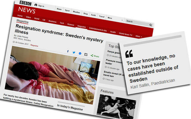 BBC-reportage om ’apatiska flyktingbarn’ – ”Sweden’s mystery illness”