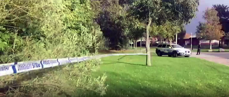 En person skjuten på öppen gata i Halmstad