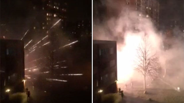 Ungdomsgäng i Eskilstuna attackerade polis och allmänhet med raketbeskjutning