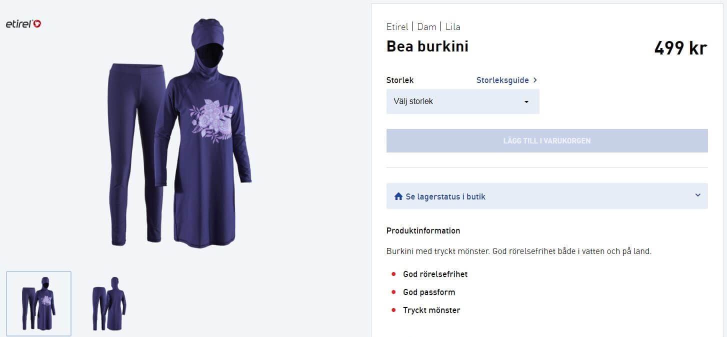 Intersport saluför burkini – människorättsaktivist rasar