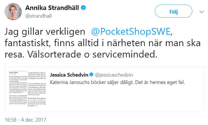 Minister går till indirekt angrepp mot Katerina Janouch