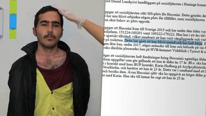 Flyktingbarn som knivhögg polis hade blöja på sig och blev matad på boendet