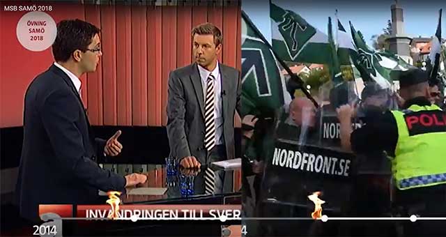 Åkesson utmålas som ett hot mot Sverige i skydds- och beredskapsmyndighetens film