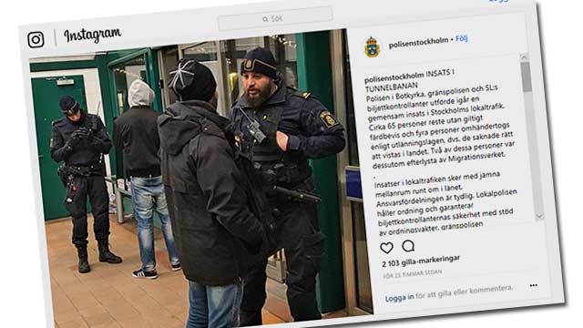 Flertal illegala invandrare greps vid polisens stickprovskontroll i kollektivtrafiken