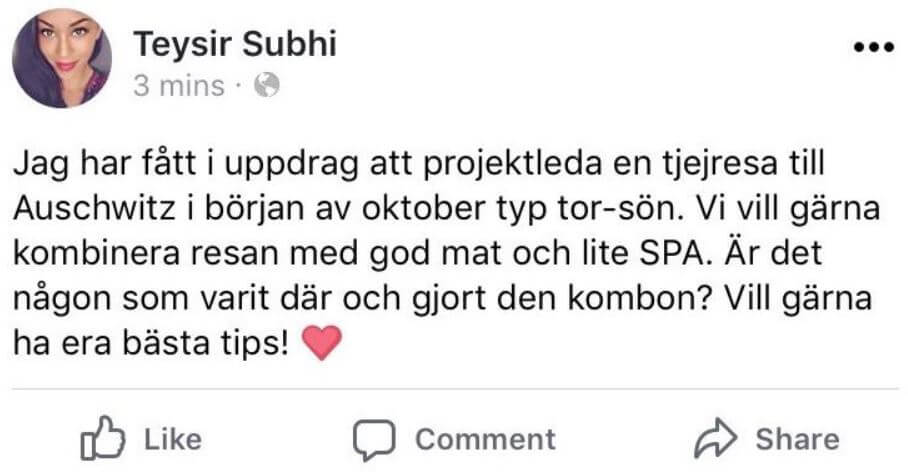 FI-politiker ville åka på ”tjejresa med spa” till Auschwitz