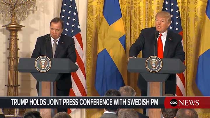 Trump till Löfven: ”Ni har utan tvekan problem med invandringen i Sverige”
