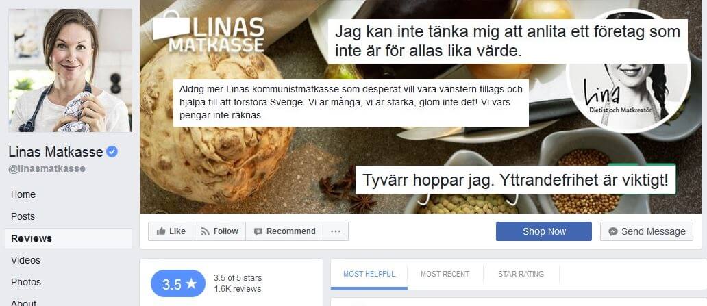 Kritikstorm mot Linas Matkasse efter att företaget blockerar sina annonser på Samhällsnytt