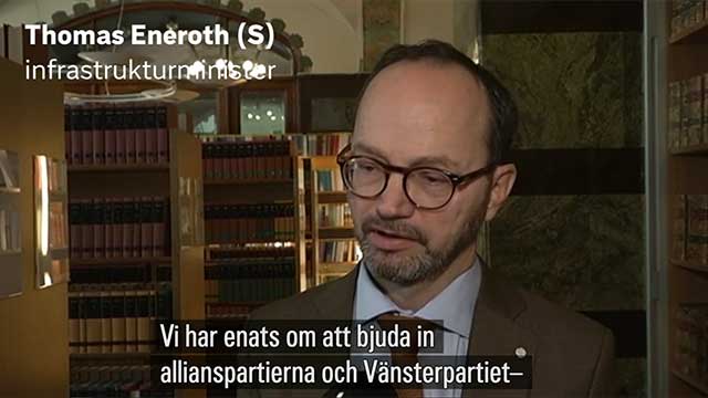 Regeringen bjuder in Alliansen och Vänstern men stänger ute SD från förhandlingar om höghastighetståg
