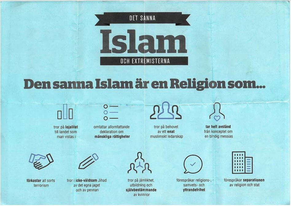 En miljon svenska hushåll fick flygblad som förespråkar ”icke-våldsam jihad”