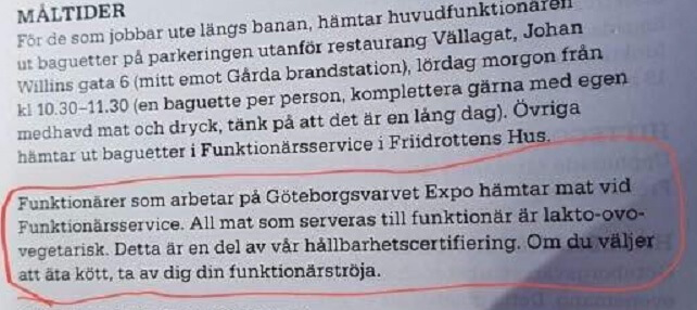 Köttätare inte välkomna som funktionärer vid Göteborgsvarvet