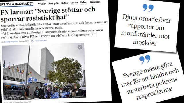 Krav från FN: Sverige måste åtala politiker och journalister med fel åsikter