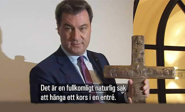 Kristna kors nu obligatoriskt i alla offentliga byggnader i Bayern