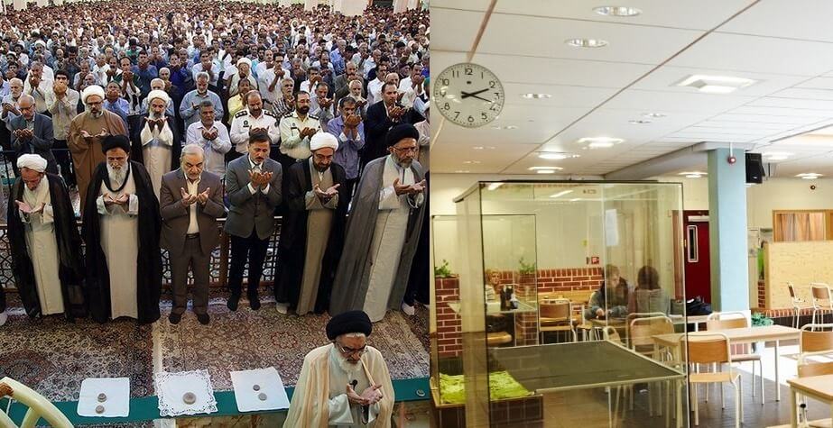 Muslimsk massbön på skolan i Nässjö under skolavslutningsdagen