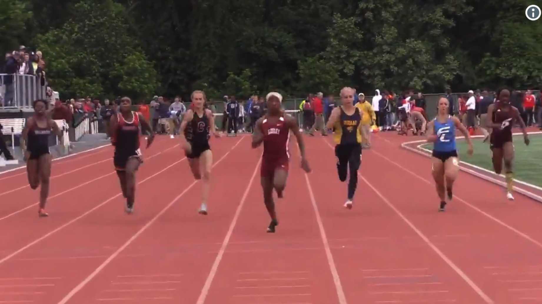 Se när två transpersoner utklassar kvinnorna i sprintlopp