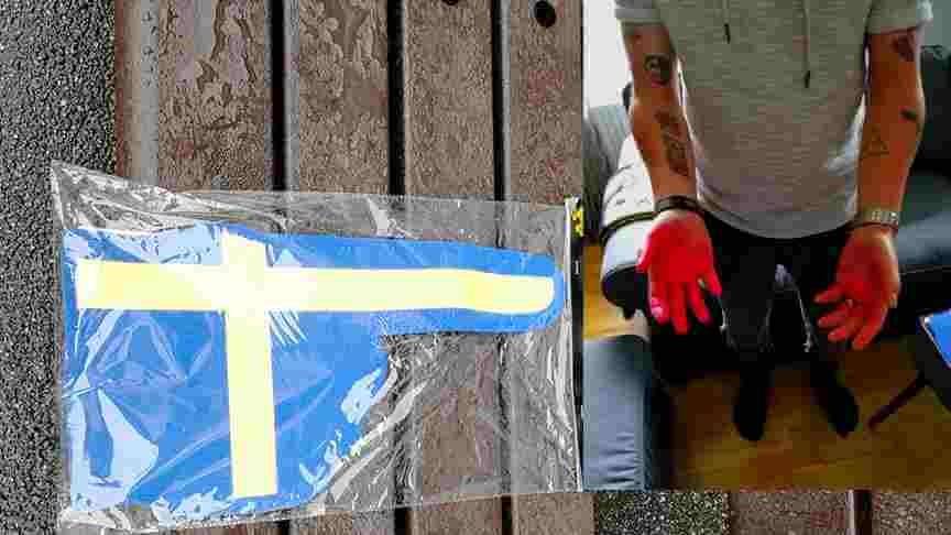 Blev våldsamt attackerad av invandrargäng – för att han gick med en ”VM-hand” i svenska färger