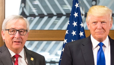 Trump och EU överens om att jobba mot att ta bort alla tullar och handelshinder