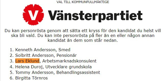 Narkotikasmugglare och langare kandiderar för Vänsterpartiet