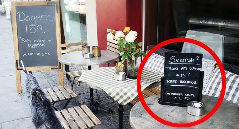 SD-röstande svenskar inte välkomna på restaurang i Oslo: ”Keep walking”