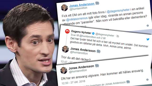 Wolodarski riskerar ännu en stämning för förtal – DN hängde ut oskyldig person som rasist