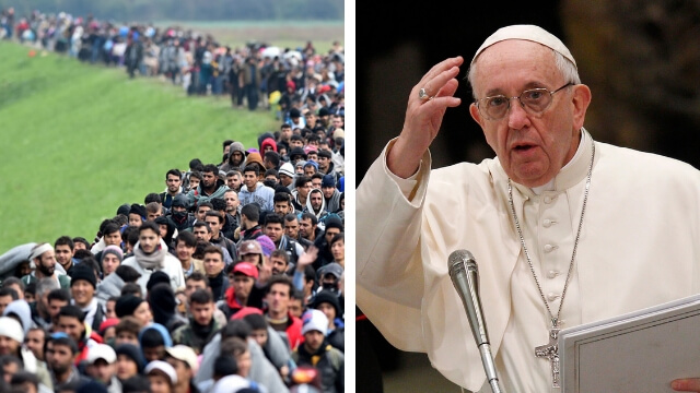 Påven i brandtal om invandringen: ”Känn er som migranter”