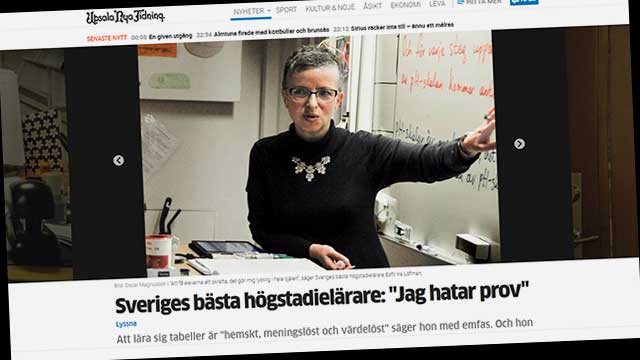 Utnämnd till Sveriges bästa högstadielärare: ”Värdelöst att lära sig fakta”