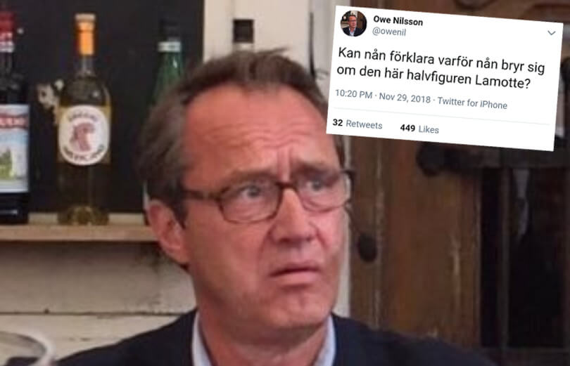 TT-journalist i utfall mot Joakim Lamotte: ”Halvfigur”