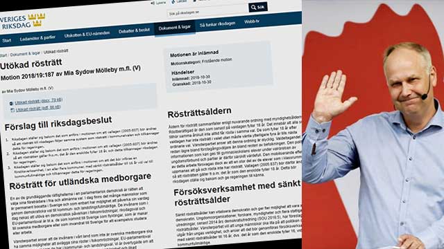 Riksdagsmotion från Vänsterpartiet: ”Ge utlänningar full rösträtt i Sverige”