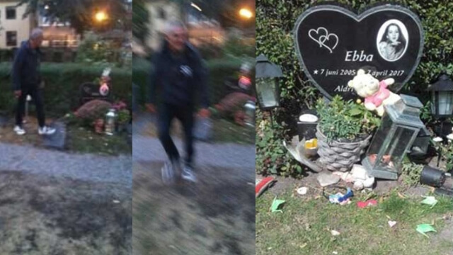 Trots åtal fortsätter den utvisningsdömde att förstöra terrormördade Ebbas grav