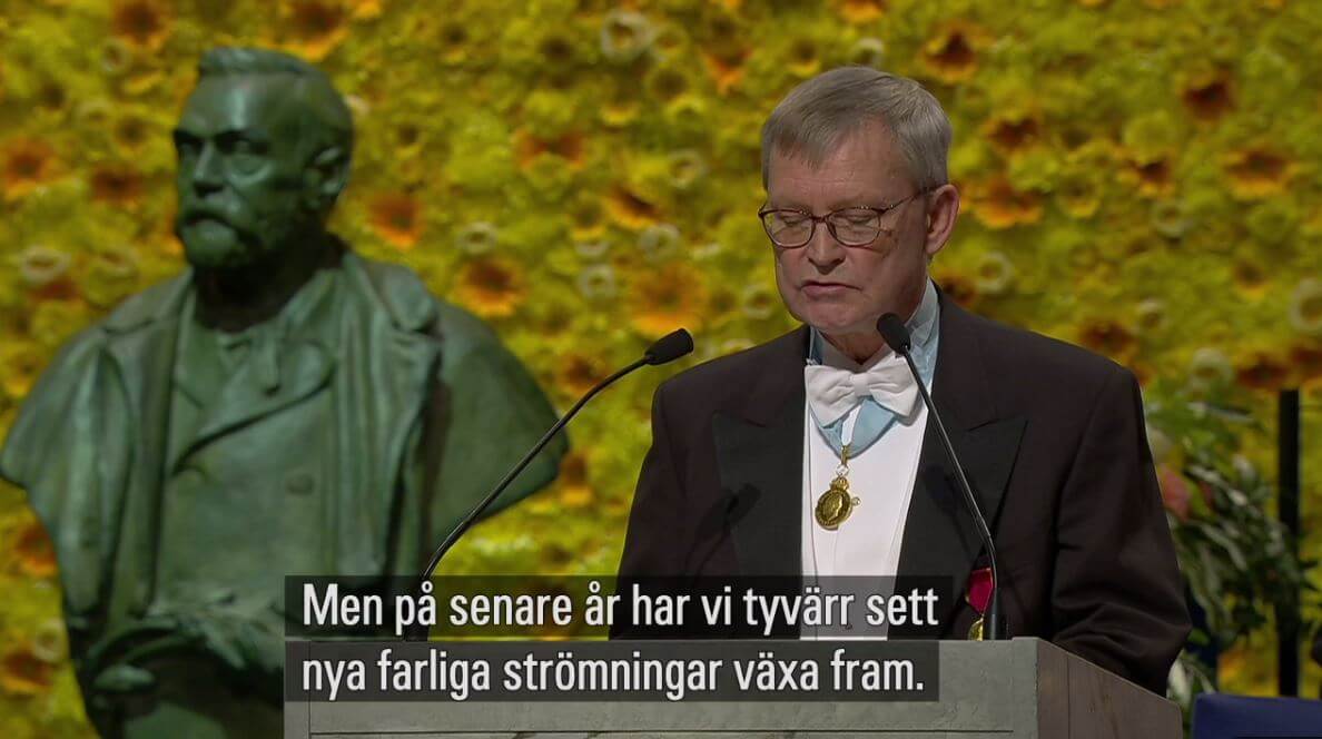 Nobelstiftelsens ordförande i attack mot nationalism: varnar för ”farliga strömningar”
