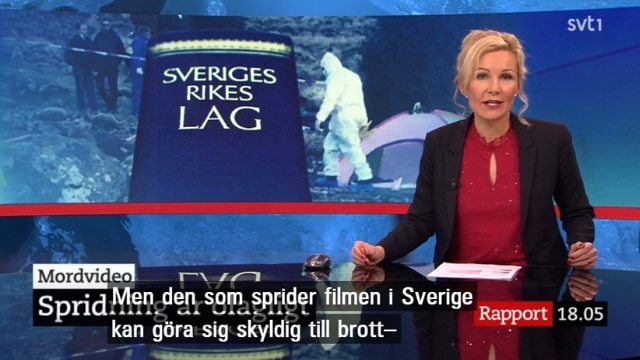 Statstelevisionen hotar med fängelse för dem som sprider halshuggningsvideon
