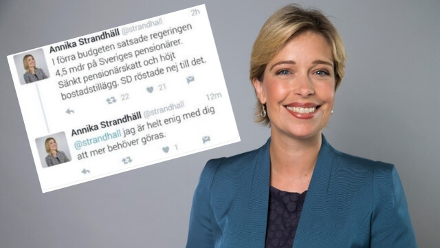 Annika Strandhäll anklagas för att driva trollkonto på Twitter – ger stöd till sina egna påståenden