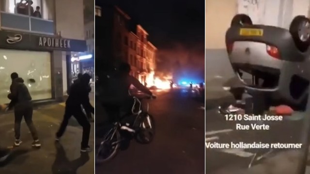 VIDEO: Skadegörelse och bränder – så här firades nyår i Bryssel