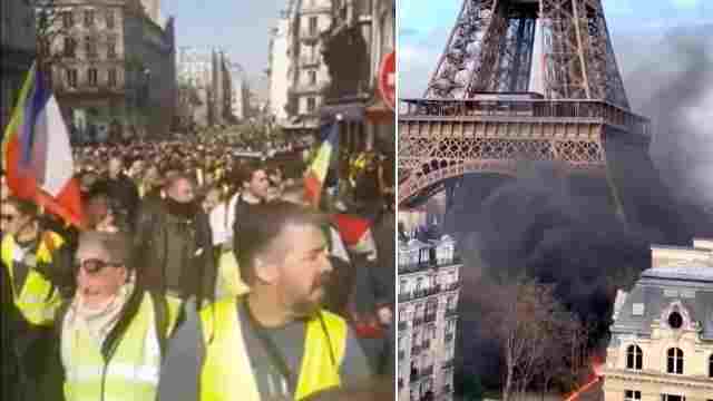 Fransk polis har gripit 8400 demonstranter som deltagit i Gula västarnas protester