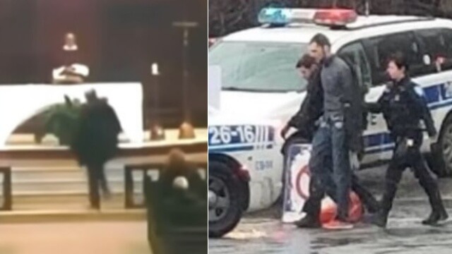 VIDEO: Här knivhuggs prästen – mitt under mässan