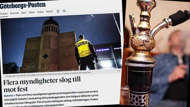 Polis och myndigheter gjorde razzia mot vattenpipskaféets svartklubbsfest
