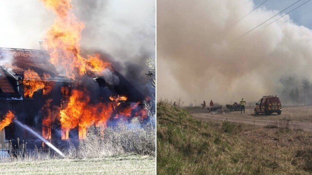 Våg av misstänkt anlagda bränder under påskhelgen