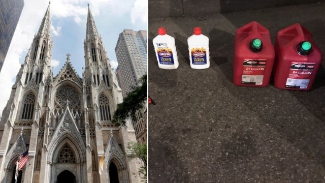 Försökte föra in bensindunkar i St Patrick’s Cathedral – stoppades av säkerhetsvakt