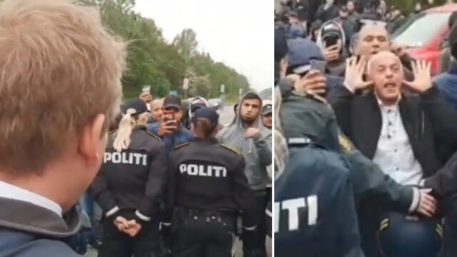 VIDEO: Dansk politiker tvingades fly när invandrargäng startade upplopp