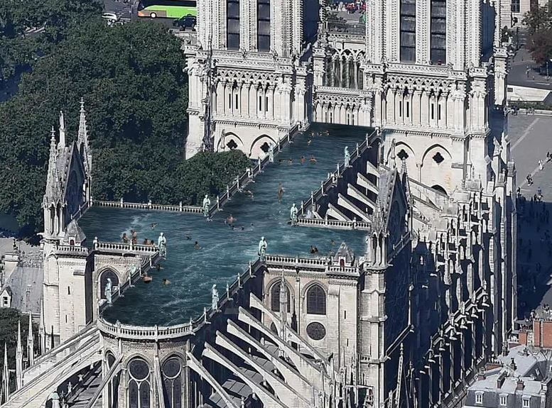 Notre-Dame kan förvandlas till offentligt bad