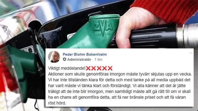 Bensinupproret nekas tillstånd – tvingas ställa in samtliga demonstrationer