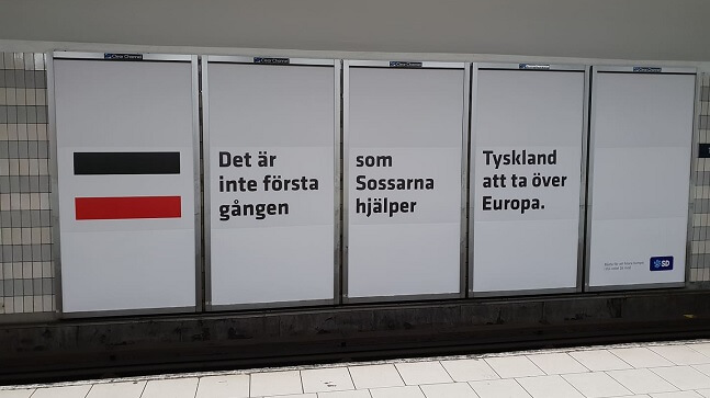 Dålig stämning hos vänstern när SD lanserar ny reklamkampanj i Stockholms tunnelbana