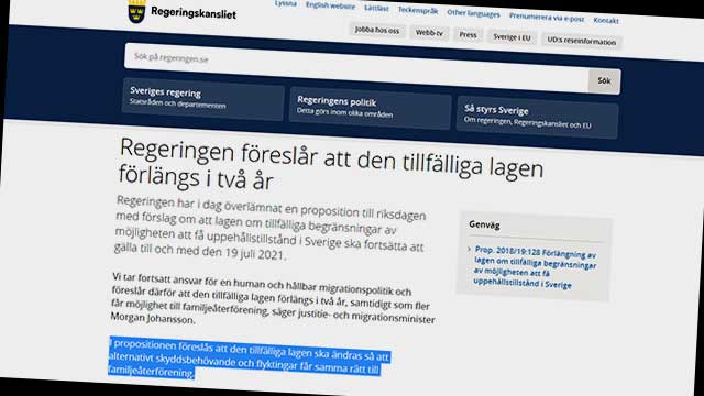Proposition: Lag om begränsad invandring omvandlas till lag om ökad invandring