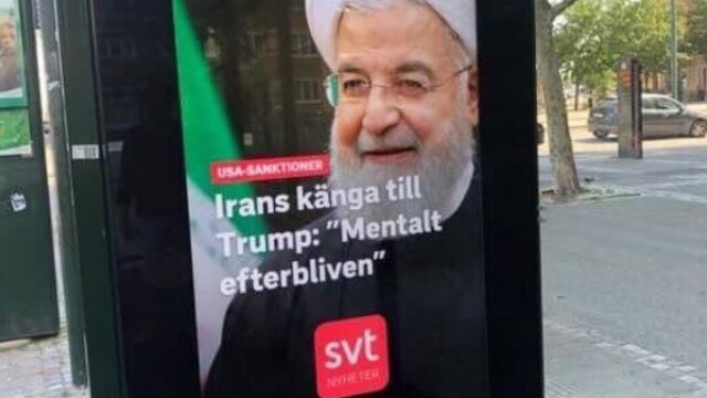 SVT marknadsför Iran i betald reklam: ”Trump mentalt efterbliven”
