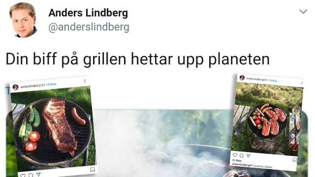 Anders Lindberg predikar mot grillning ”för klimatet” – privat stoltserar han med sina grillfester