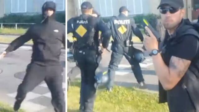 VIDEO: Dansk politiker attackerad av migranter – poliser drog pistol