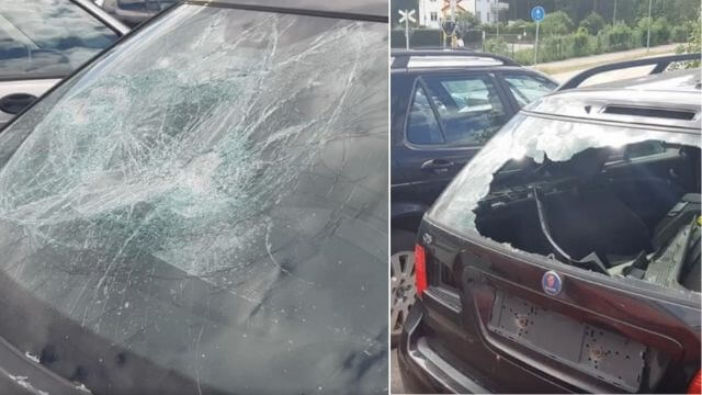 ”Barn” i huvtröjor hoppade och slog sönder bilar