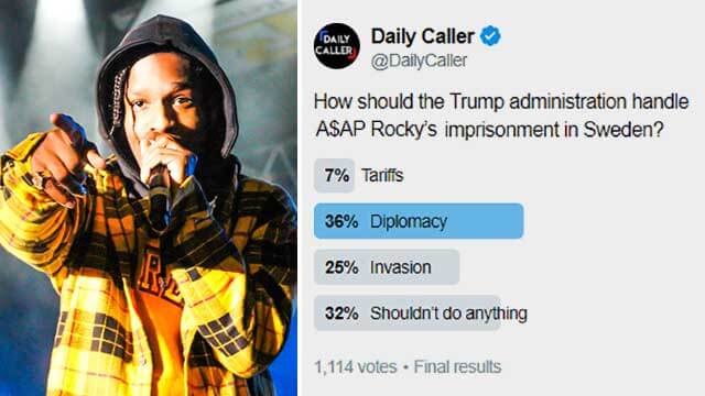 Undersökning: Var fjärde amerikan stödjer militär fritagning av Asap Rocky