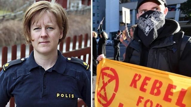 Polis kopplas till vänsterextrem rörelse – uppmanar kollegor till generalstrejk för klimatet